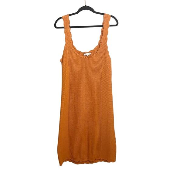 Crescent Burnt Orange Sleeveless Knit Dress Size Large - Picture 1 of 14